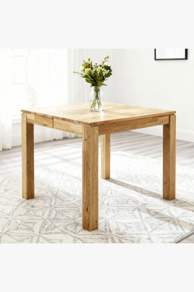 Tölgy négyzet alakú kihúzható étkezőasztal 80x80-130x80 cm